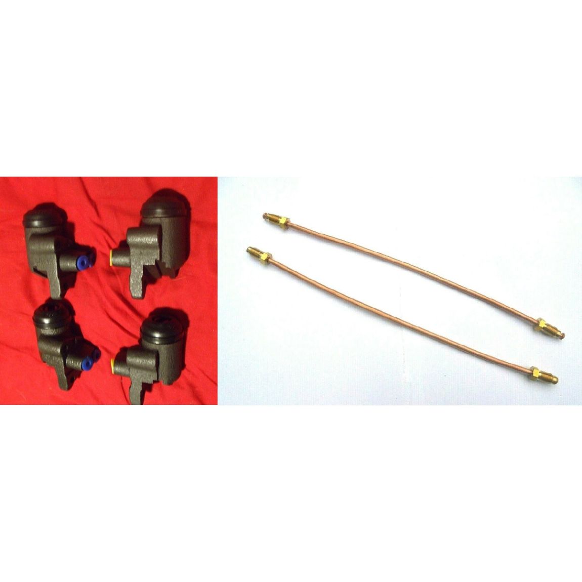 FRONT BRAKE WHEEL CYLINDERS (x4) & LINK PIPES (x2) (Ford Consul, Zephyr & Zodiac Mk2) (1956- 60) 